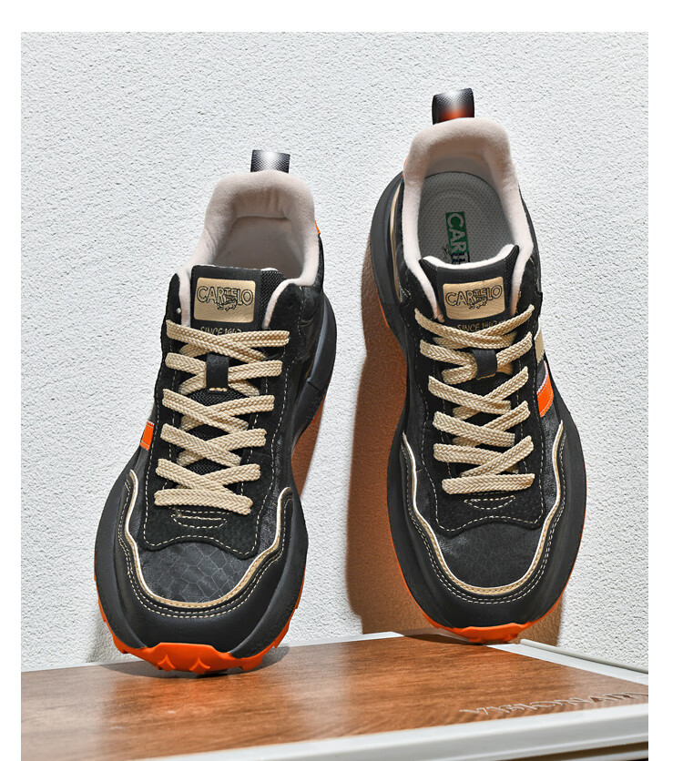 CARTELO Men's Casual Sports Sneakers, Autumn And Winter New Classic Retro Versatile Dirty Shoes, Outdoor Hiking Jogging New Style 18