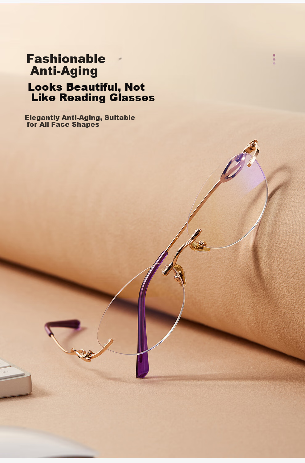 BORSIYZOL Reading Glasses for Women, Sold by JD, High-Definition Imported Anti-Blue Light Genuine Reading Glasses 8018, Purple, 150 Degrees 5