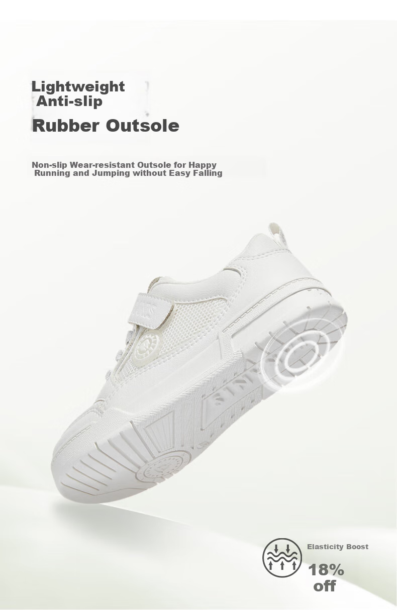 TARANIS Children's Canvas Shoes, Spring And Summer Boys' White Sneakers, Non-Slip Wear-Resistant Girls' Breathable Versatile Casual Kids' Shoes, White, Size 27 3