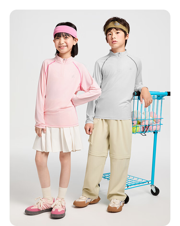 Annil Children's Clothing, Boys And Girls Stand-Collar Long-Sleeve T-Shirt, 2025 Spring New Style, Cherry Blossom Pink, Size 160 9