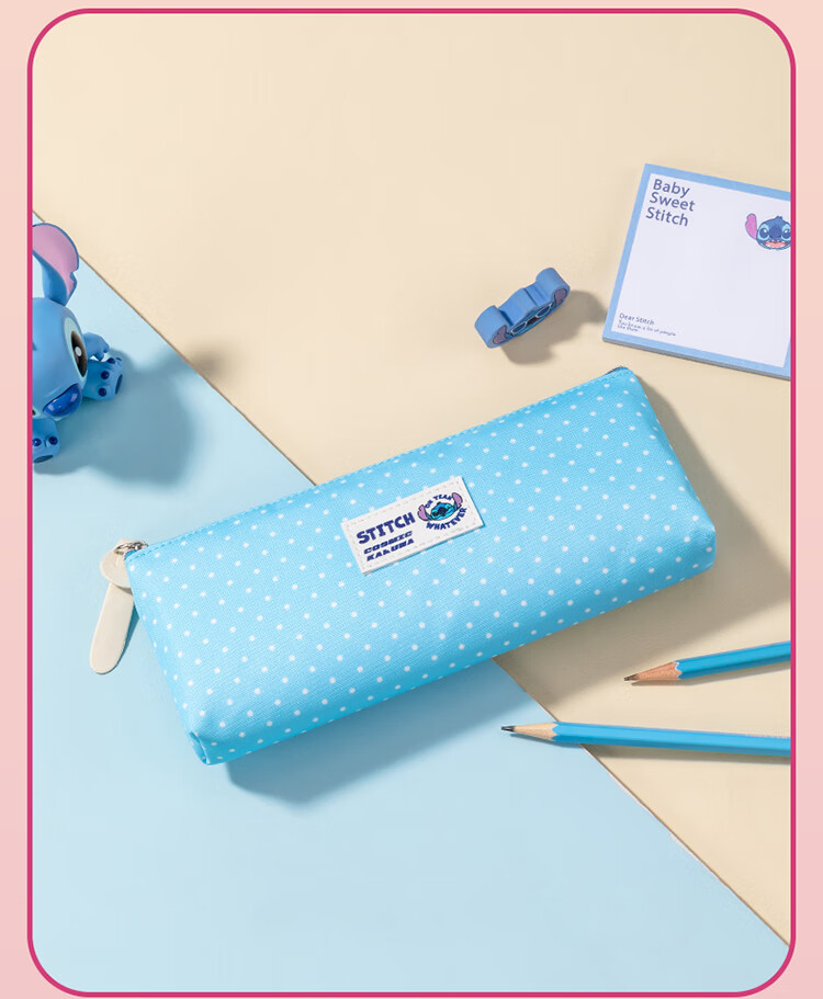 Disney Stitch Large Capacity Pencil Case Elementary School Stationery Storage Bag Simple Middle School Student Pen Box Graduation Gift 9