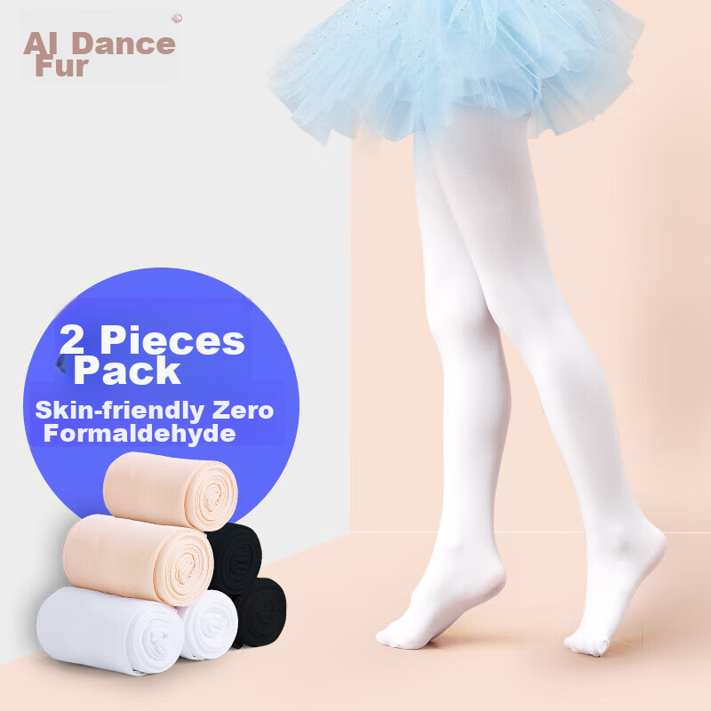 Aiwuge Children's Dance Socks, Thin Spring And Autumn White Socks, Girls' Dance Practice Leggings, Size L