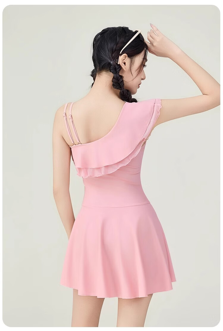 Barbie One-Piece Swimsuit Dress for Women, Pink Fashion Slimming Fairy Style Hot Spring Sexy Beach Vacation Swimwear 15