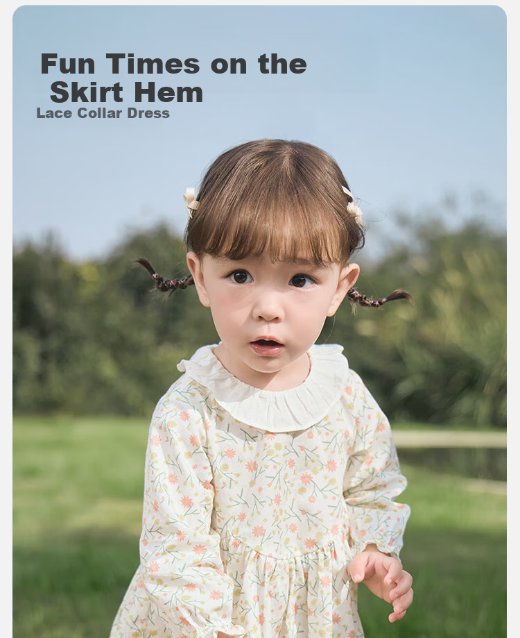 BALABALA Girls' Dress, Children's Dress, Baby Girl Spring 2025, Infant Delicate Sweet Cute Dress, 208125111009 1