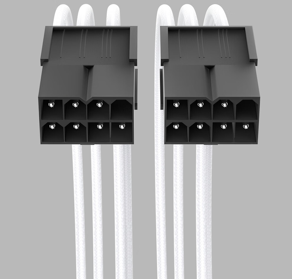 BURLEFRAN 12VHPWR GPU Power Extension Cable 34cm Dual 8Pin to 16Pin (2x8P to 12+4P) 12+4P to 2x8P White 2