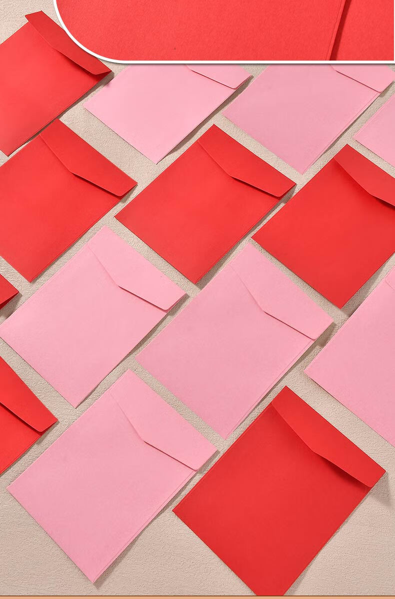 Kingdee New Year Greeting Cards Spring Festival New Year's Day Birthday Gift Blessing Message Cards Postcards Business Envelopes 10pcs/Pack Pink BCBQ112 1