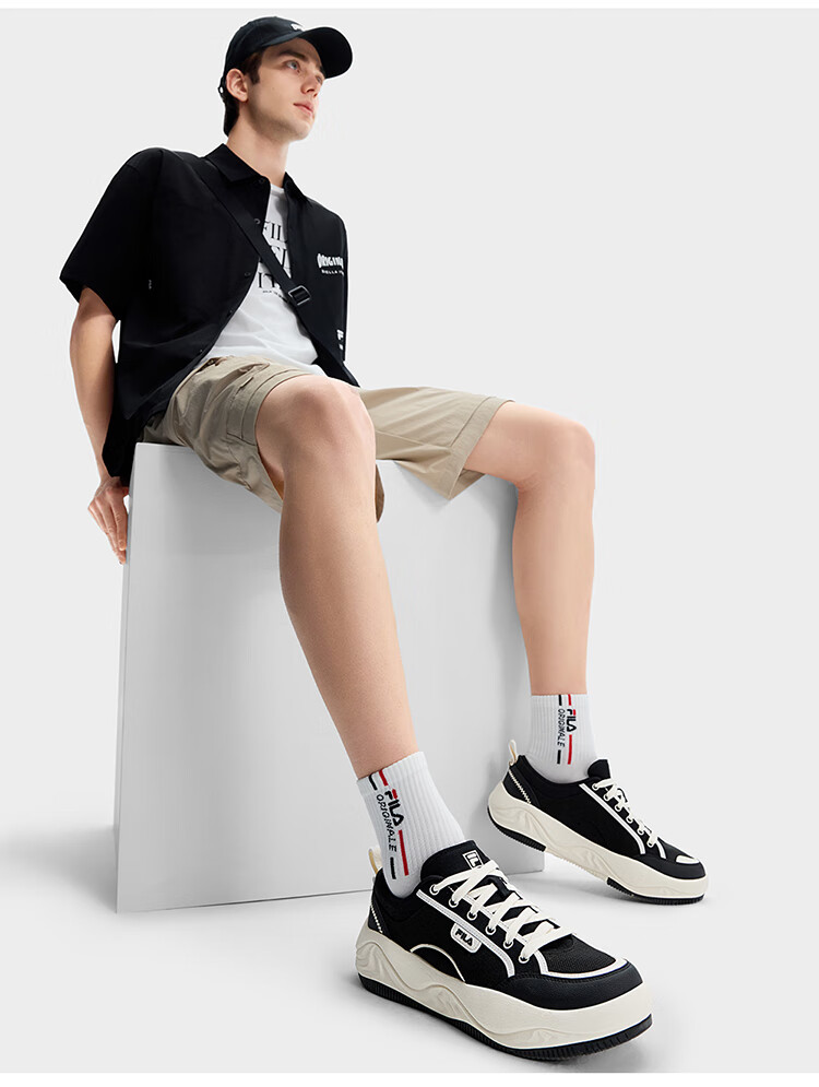 FILA Official Men's Shoes, COOKIES Retro Canvas Shoes, Cookie Shoes, Fashionable Casual Shoes 12