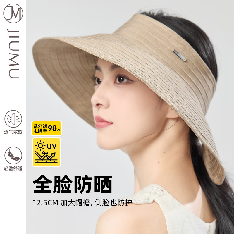 JIUMU Sun Protection Hat for Women, Sun Visor Cap, Sun Hat, Visor Cap, Cool Hat, Summer Outdoor Face-Covering UV Protection Hat for Wome