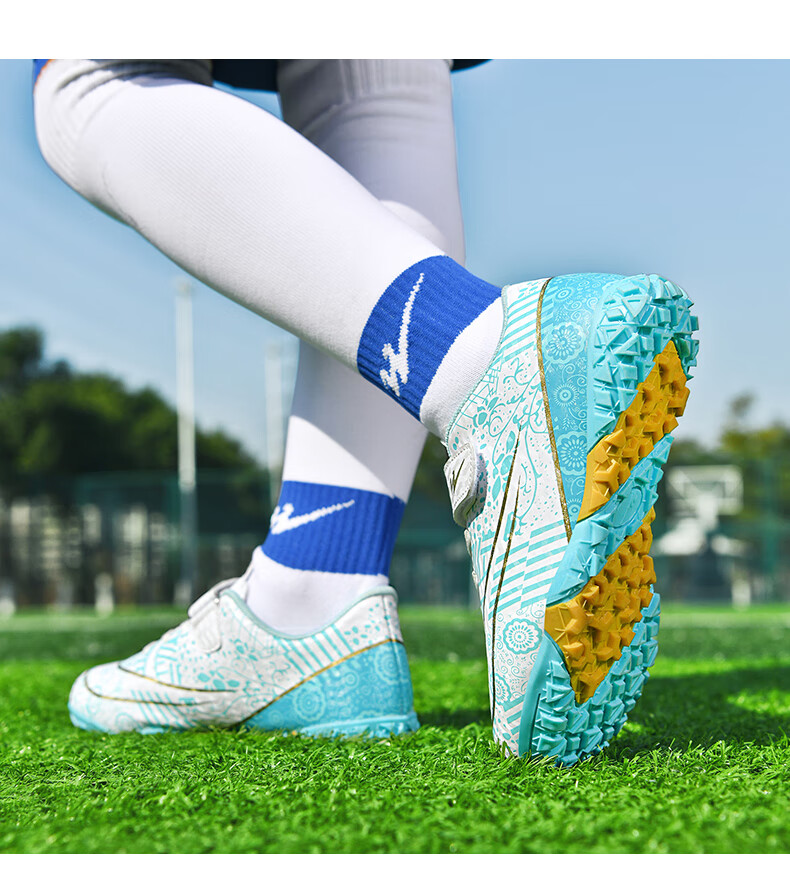 Shuangxing Kids Soccer Shoes TF Turf Studs Youth Boys Girls Artificial Grass Training Match Sneakers 1