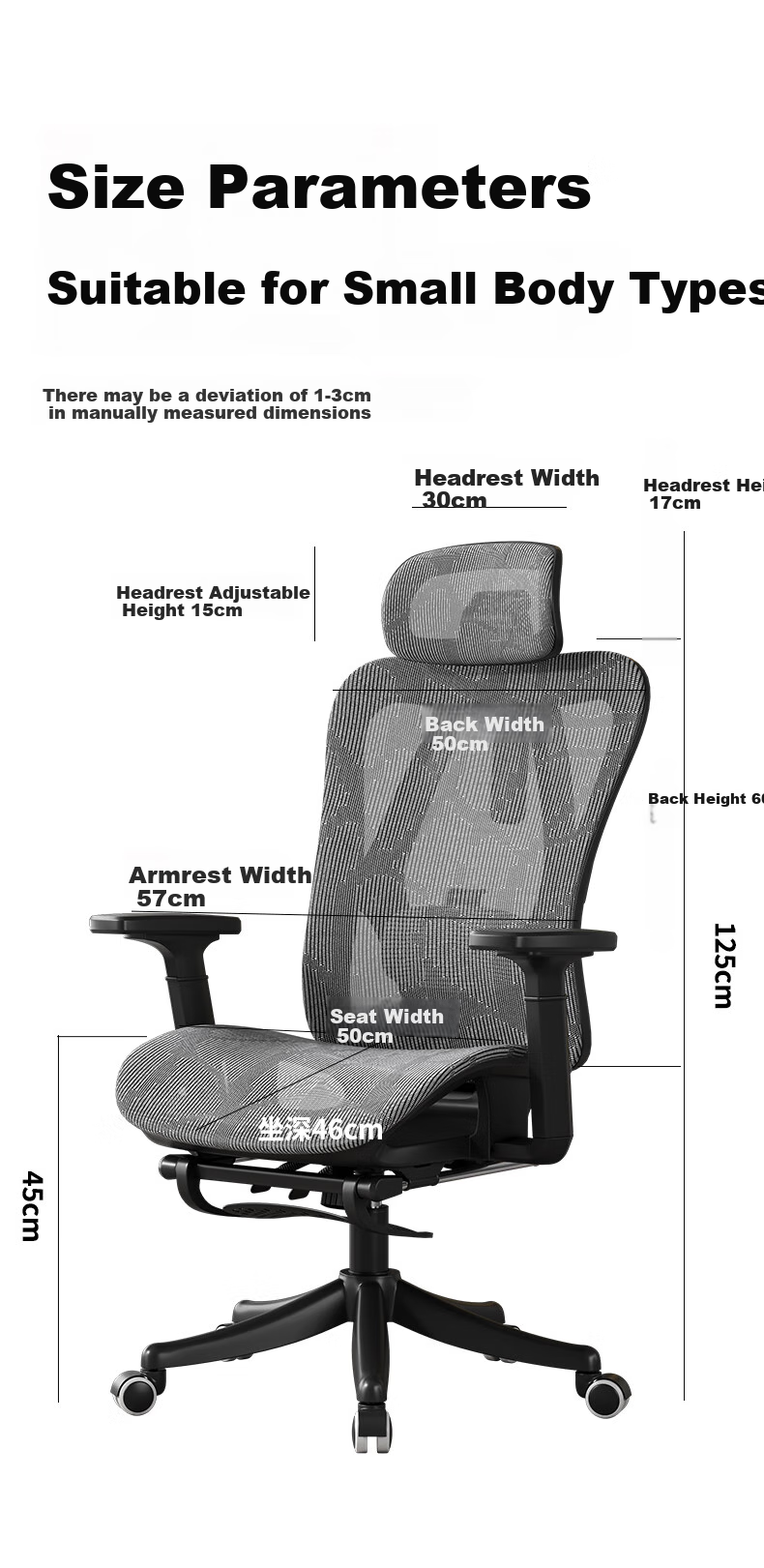BECAUSES Ergonomic Chair, Multifunctional Adjustable Nap Reclining Computer Chair, Comfortable Office Chair for Long Sitting, Gaming Chair 0815T 20