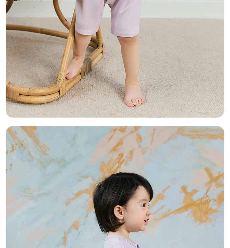 Niduoxiong Summer Baby Romper, Infant Clothing, Summer Outfit, Crawling Suit, Newborn Home Wear, Short-Sleeve Ice Silk 20