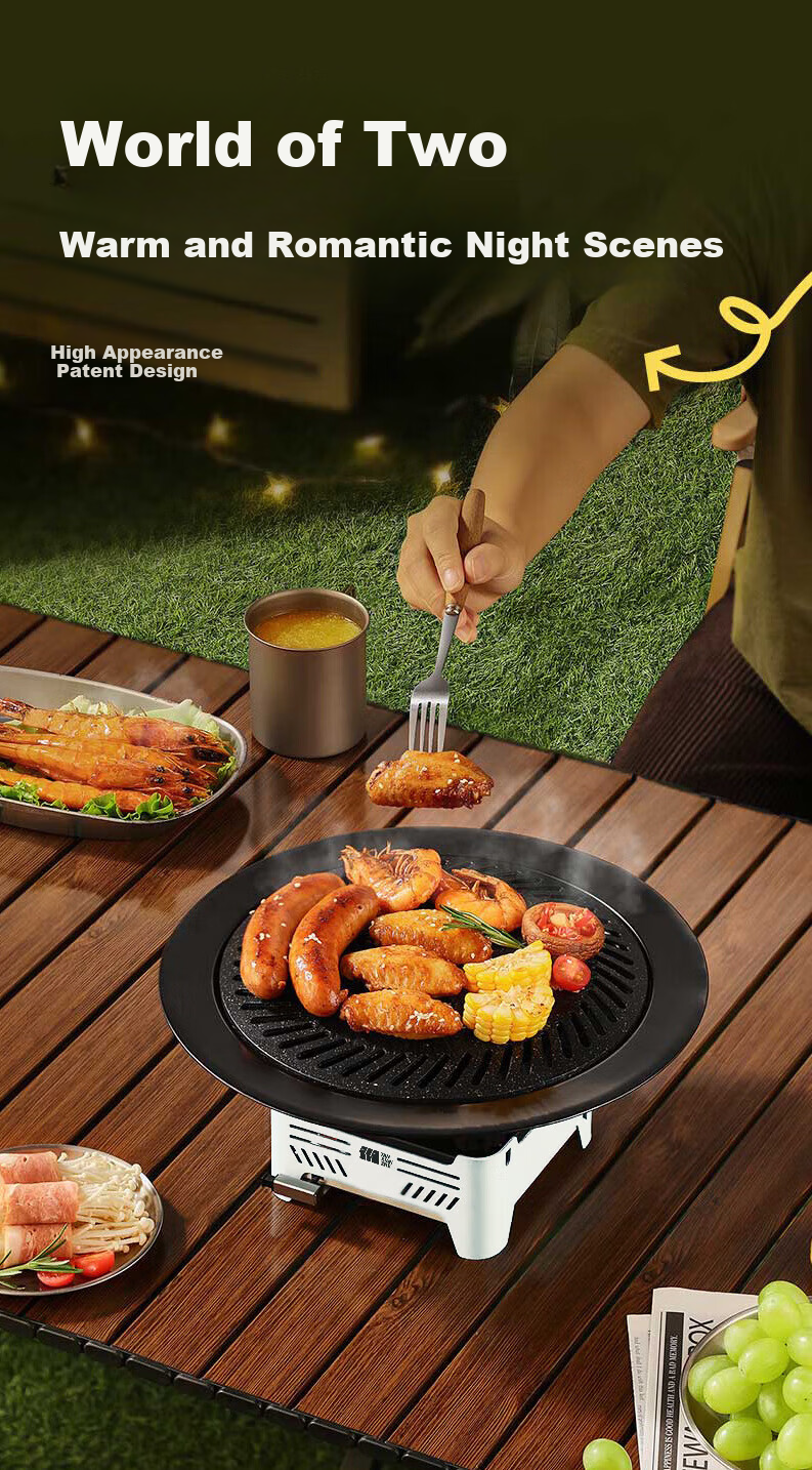 TAN XIAN ZHE Outdoor Cassette Stove Camping Stove Picnic Cookware Tea Brewing Infrared Windproof Split Cassette Stove 6