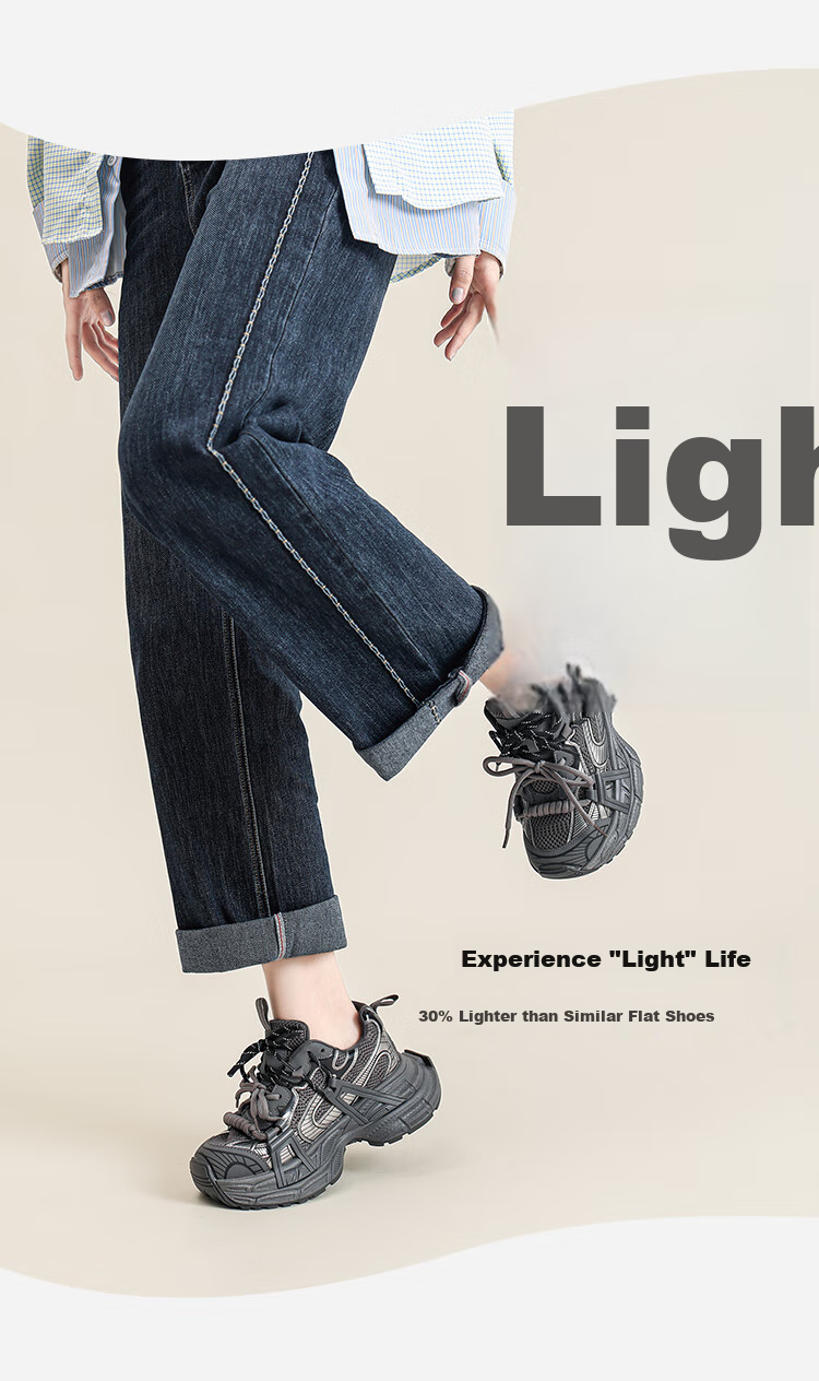 ZHR Dad Shoes for Women, Retro Trendy Cool Patchwork Upper Sneakers, Thick-Soled Height-Increasing Women's Shoes, JT62, Silver Gray, Size 35 3