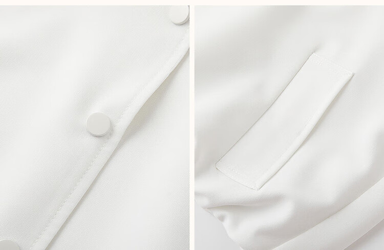 Dme [Minimalist Outfit] Spring High-Count High-Density Pique Mesh Stand Collar Four-Button Elastic Hem Short Women's Jacket 6