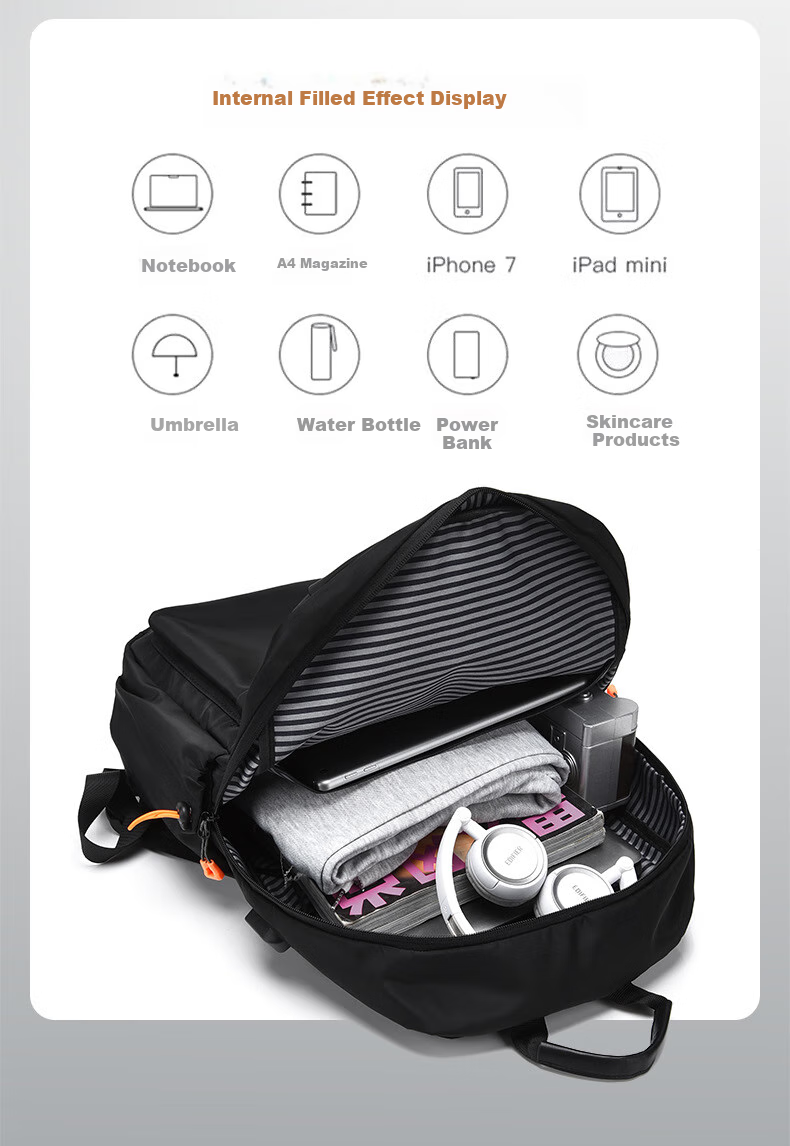 JEVI Backpack for Men, Lightweight And Simple, Large Capacity Laptop Travel Backpack for Middle School, High School And College Students 7