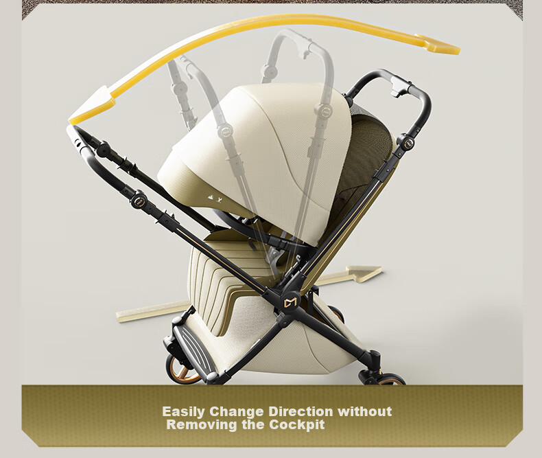 Dear Mom, Stroller with Reversible Seats for Sitting And Lying Down, Lightweight, High Landscape Design, Large Cabin, Airplane-Friendly Umbrella Stroller 32