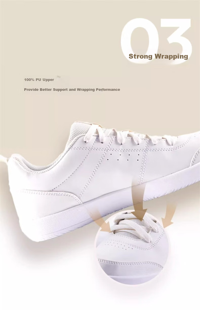 DECATHLON White Sneakers, Skateboard Shoes, Tennis Shoes, Shock-Absorbing, Breathable, Couple Shoes, Off-White, Size 41-4423219 9