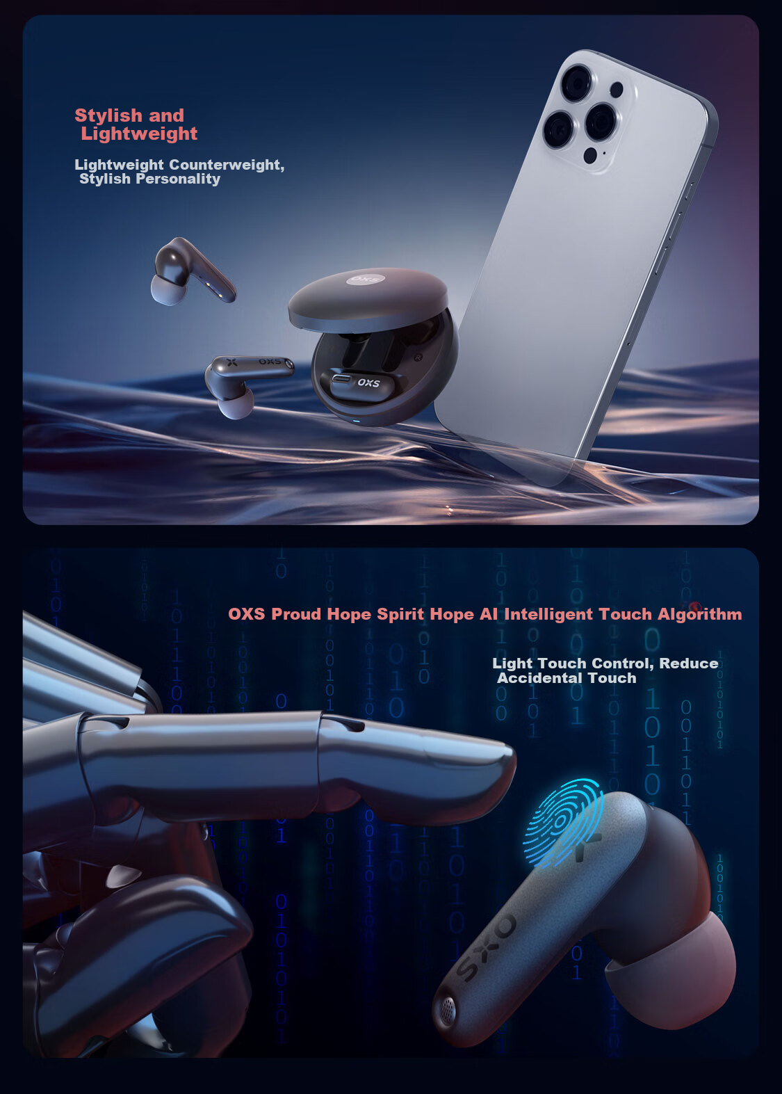 OXS Vega T1 Gaming Headset, TWS Wireless Bluetooth Low Latency In-Ear Long Battery Life Smart Noise Cancellation Sound Positioning PUBG Delta Triangle Boys Birthday Gift 11