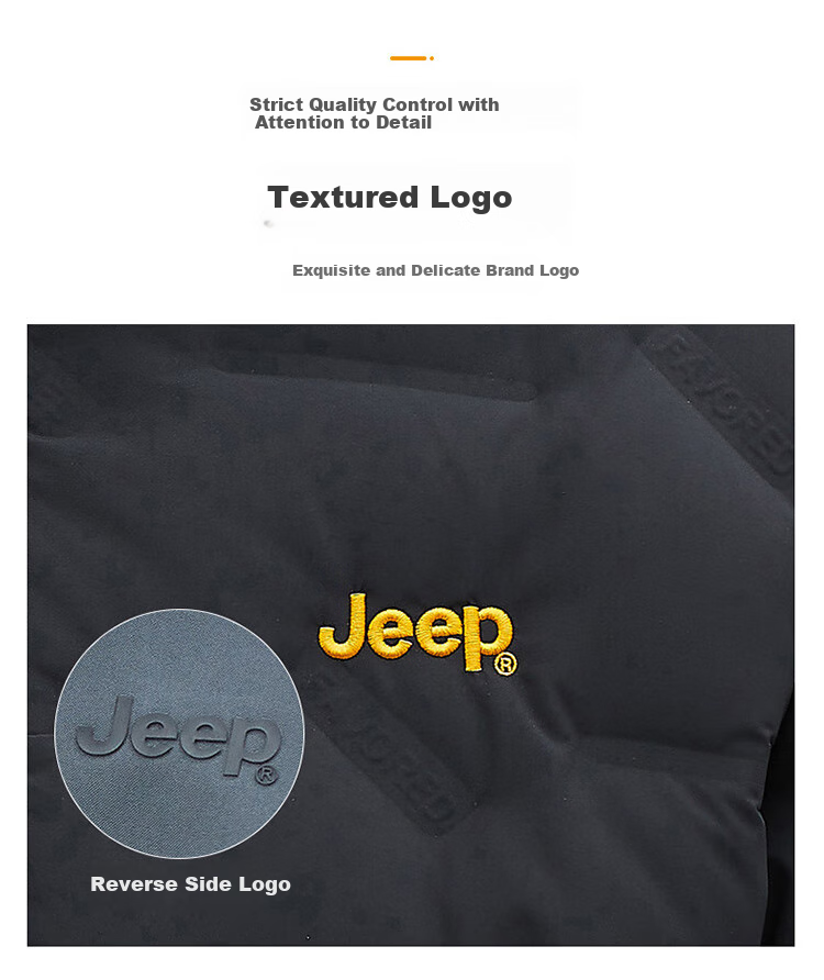 JEEP Men's Winter Short Down Jacket Casual Stand Collar Coat Warm Reversible Black 4XL 6