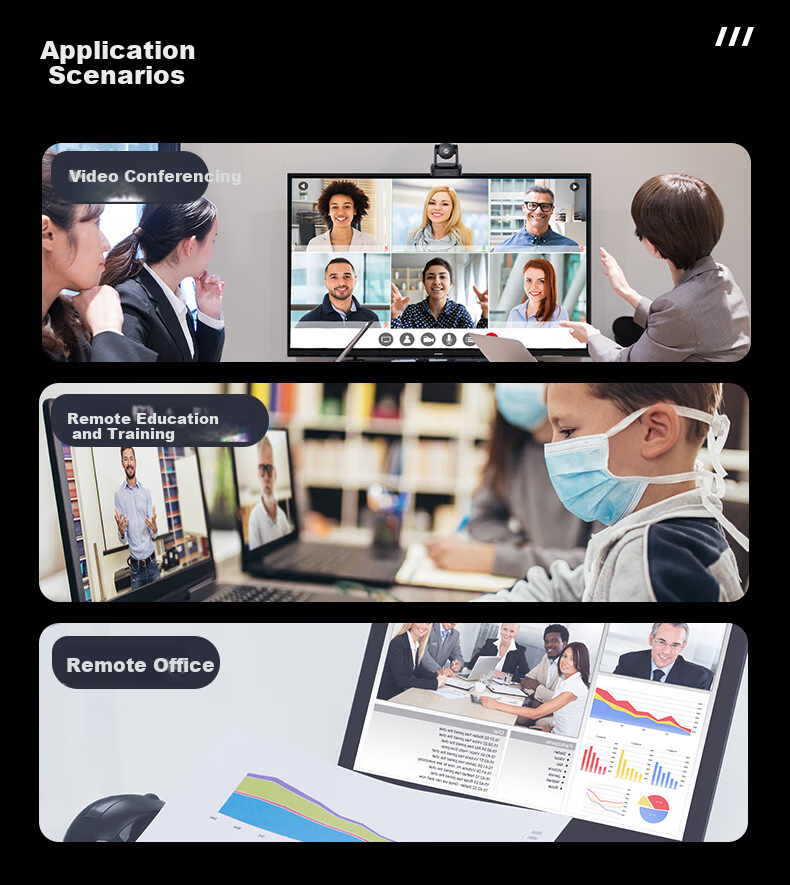 HIKVISION Conference Camera, 4K Ultra HD Live Streaming Camera, Auto Focus with Built-In Dual Microphones, 92° Wide-Angle Pan-Tilt Video Conferencing Solution V158 9