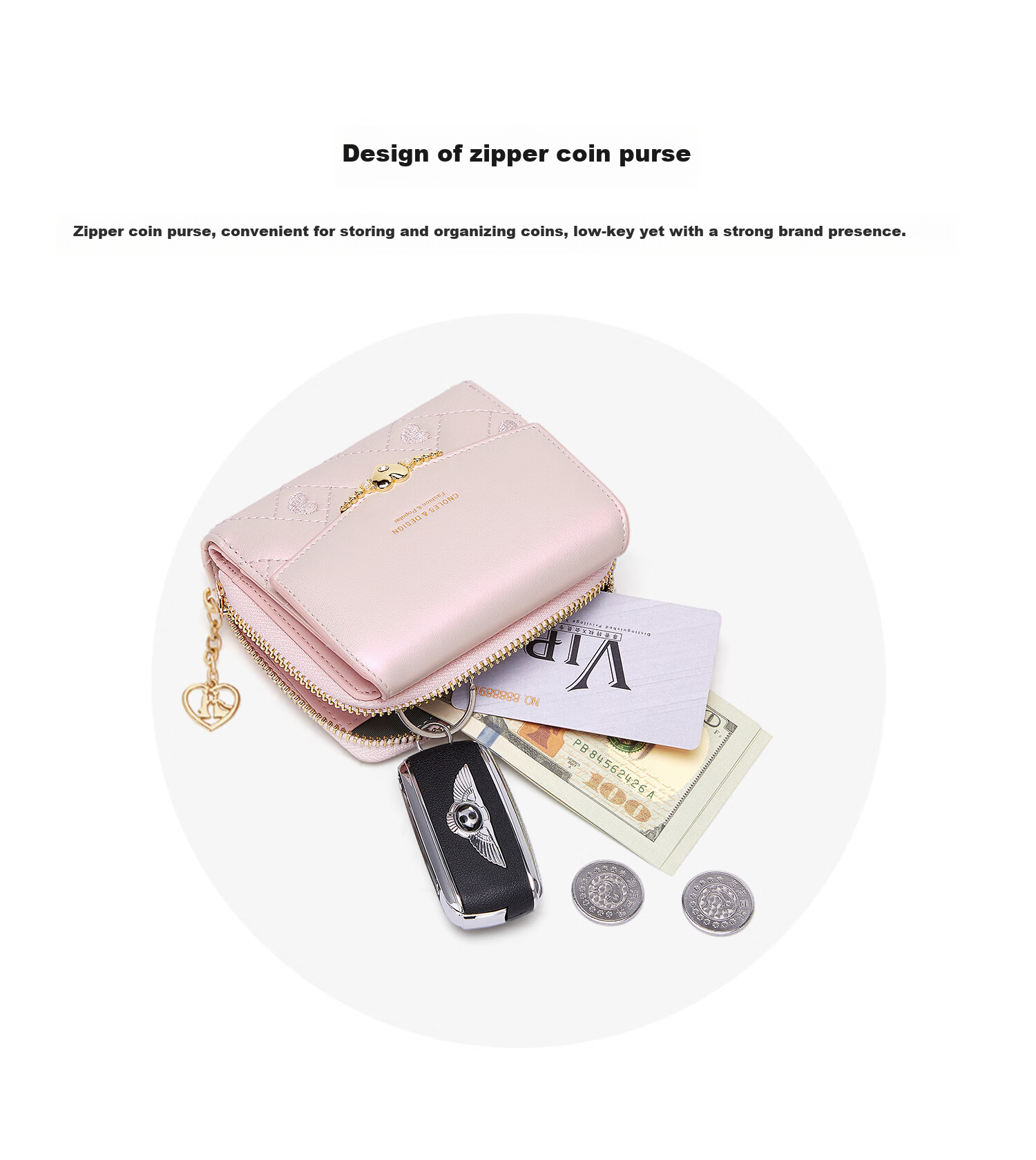 Cnoles Wallet for Women, Cowhide Leather, Multi-Card Slots, Multifunctional, Slim Design, Ladies' Coin Purse, Mother's Day Gift, Practical Present for Mom 11