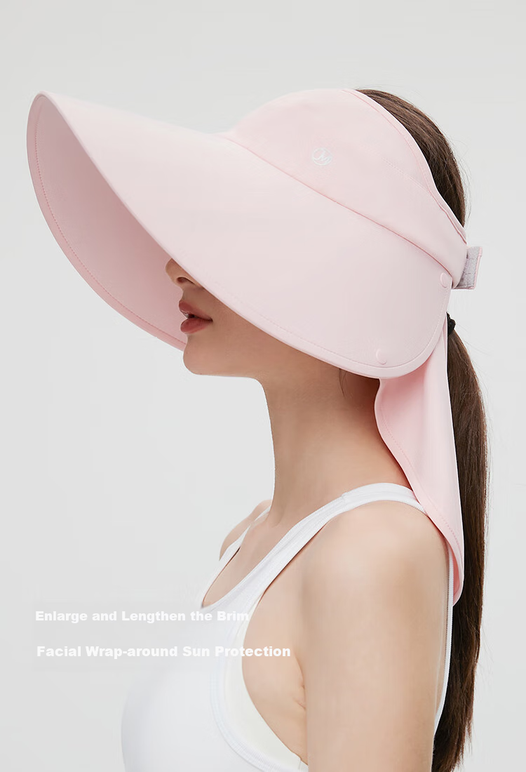 JIUMU Sun Protection Hat for Women, Sun Visor Cap, Sun Hat, Visor Hat, Cool Cap, Summer Outdoor Face-Covering UV Protection Hat for Wome 2