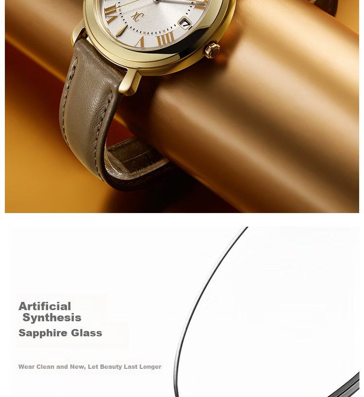 CITIZEN Watch for Women, Japanese And Korean Style, X Series, Eco-Drive, Date Display, Leather Strap, Fashionable Gift for Girlfriend, EO1203-03A 4