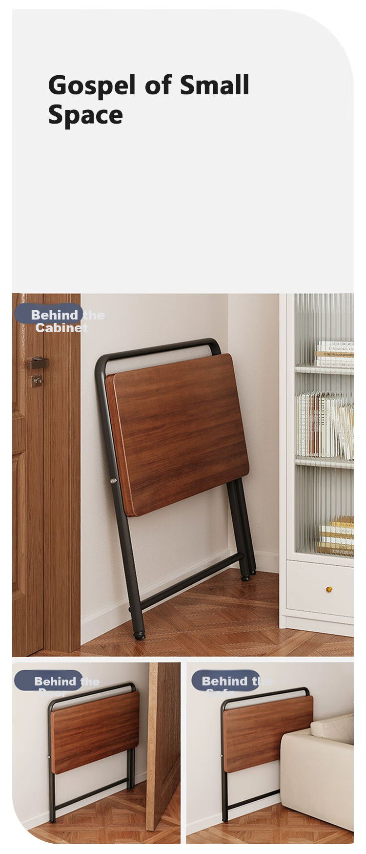 Huanaxin Folding Computer Desk, Home Study Desk, Bedroom Writing And Office Simple Table, BGZ812 Walnut, 80cm 3