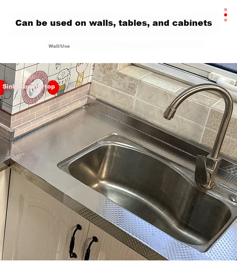 Xiruo Kitchen Oil-Proof Sticker, Heat-Resistant Aluminum Foil Paper, Stove Wall Wallpaper, Drawer Waterproof And Moisture-Proof Self-Adhesive Cabinet Film 9