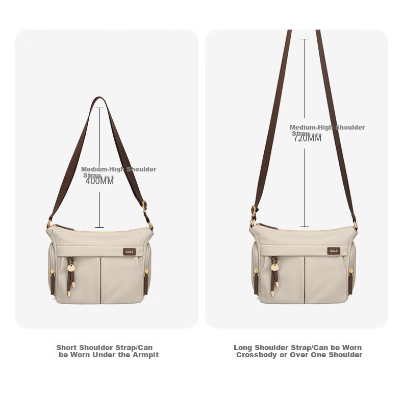 GOLF Women's Lightweight Large Capacity Canvas Shoulder Crossbody Bag Commuter Versatile Phone Bag Birthday Gift 10