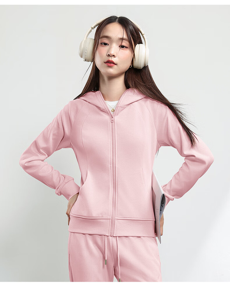 MJ STYLE Waist-Cinching Hooded Sweatshirt Jacket for Women, New Spring And Autumn 2026 Style, Petite Solid Color Slim-Fit Zip-Up Cardigan Top 12