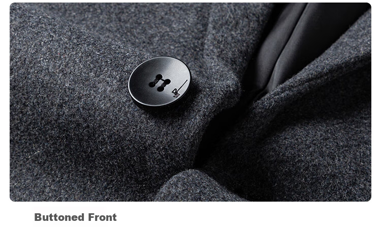 SHANSHAN Wool Blazer Jacket for Men Autumn Winter Warm Easy-Care Dad Style Work Commute Single-Breasted 12