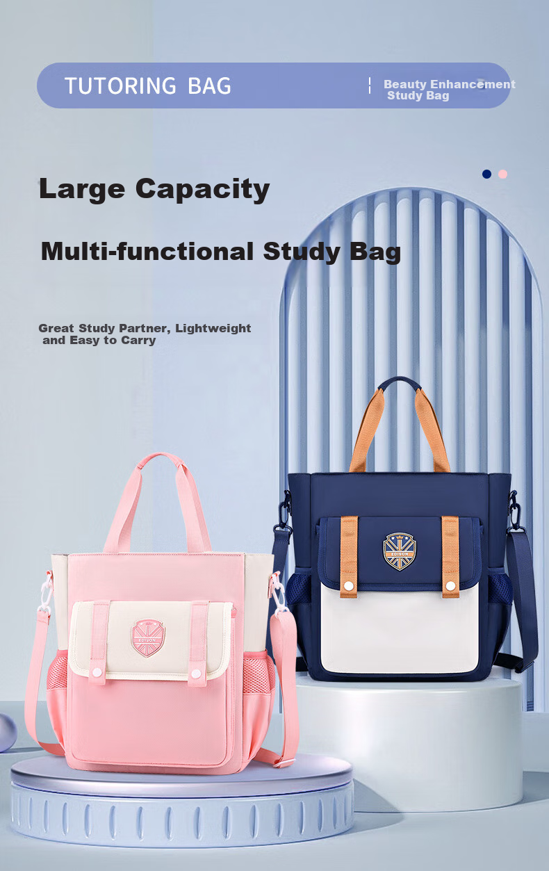 Edison Elementary School Tutoring Bag, Single Shoulder Crossbody Bag, Tutoring Bag, Handheld Art File Bag BX09-1 Royal Blue 2