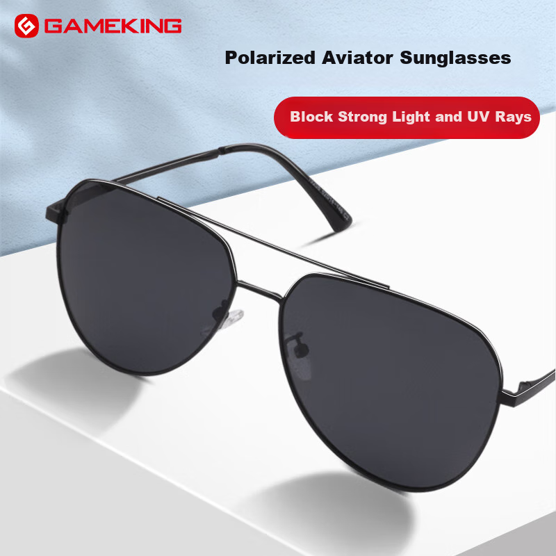 Gameking Polarized Sunglasses for Men And Women, Classic Frog Design Driving UV Protection Glasses 19208 Black