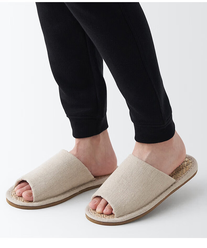 MUJI Malay Grass Slippers Open Toe Unisex Charcoal Gray Size 42 (260mm) 1