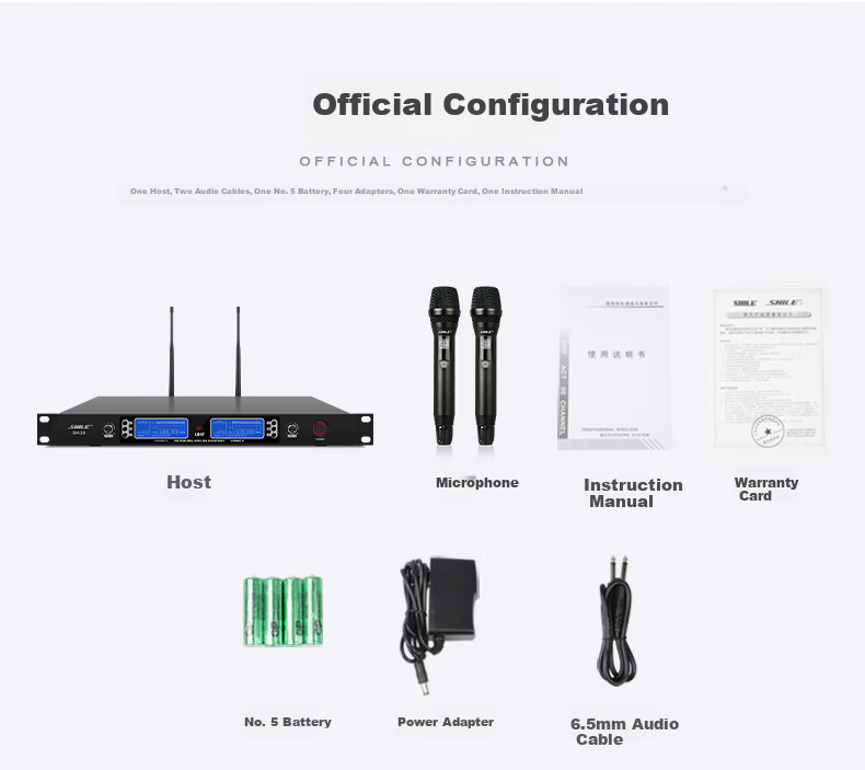 SHILE Wireless Microphone, True U-Segment Dual Microphone for Meetings And Hosting, KTV Professional Stage Home Karaoke High-Fidelity Handheld Microphone SH-28 5