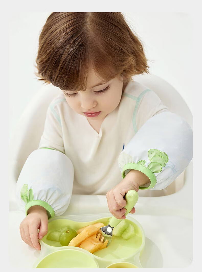 Babycare Children's Sleeves Baby Girls Cute Waterproof Oil-proof Toddler Arm Protectors Infant Sleeve Covers Green Melody M 3