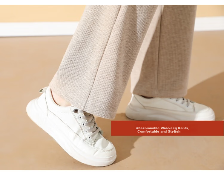 Meishi Women's Casual Pants Autumn Winter Fleece Lined Thickened Loose Straight Leg Wide Leg Trousers New 8317H Wheat 4XL 10