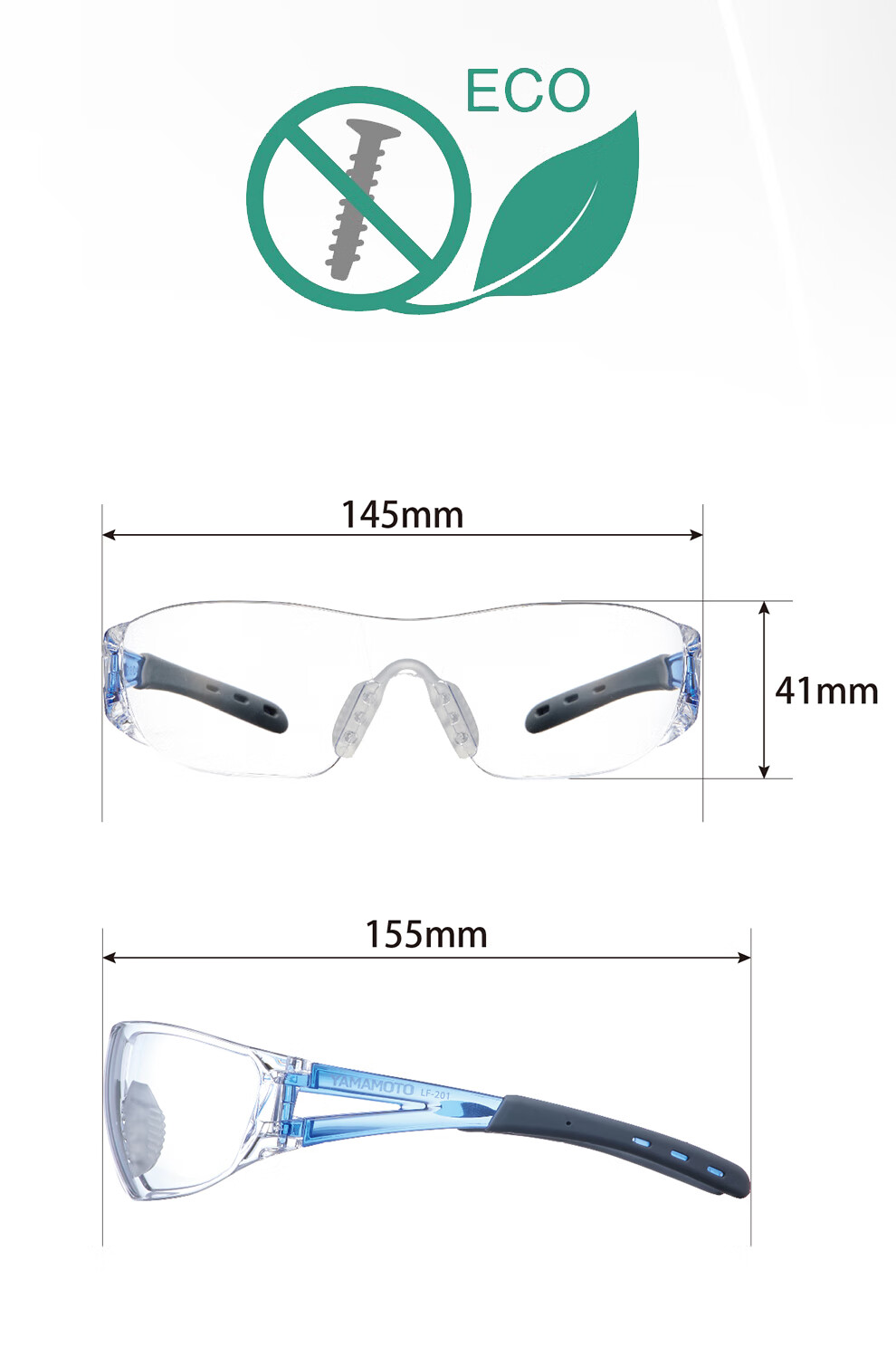Shanbenguangxue LF-201/202 Lightweight Breathable Impact-Resistant Protective Goggles, Anti-Slip, Splash-Proof, for Grinding, Cutting, Renovation, UV Protection, LF-201 Blue 6