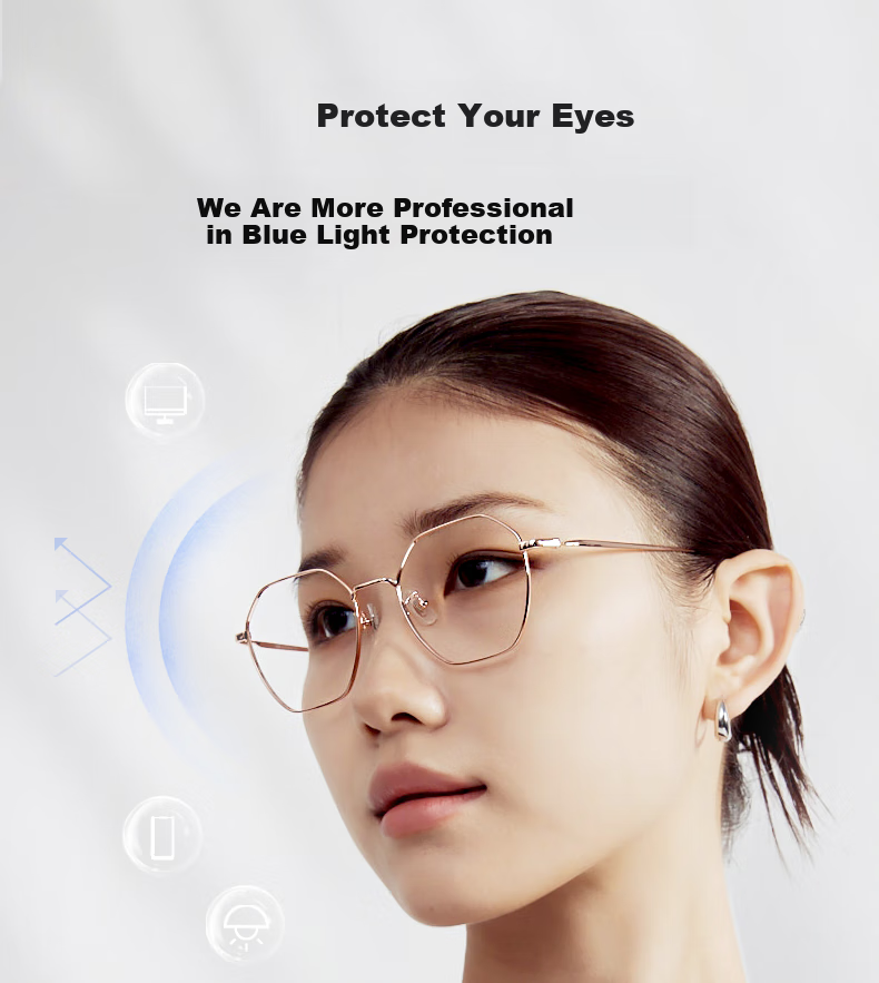 LOHO Blue Light Blocking Glasses Full Titanium Frame for Men And Women Students Fashionable Non-Prescription Eyeglasses Frame LH0089003 Rose Gold 5