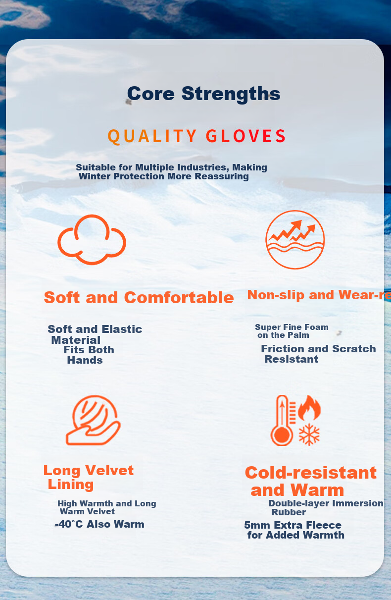 Maozheng Winter Latex-Coated Work Gloves, Rubber-Coated with Fleece Lining, Thickened for Warmth, Cold-Proof, Frost-Resistant, Waterproof, Non-Slip, Wear-Resistant, for Winter Work, Cold Storage Protectio 3