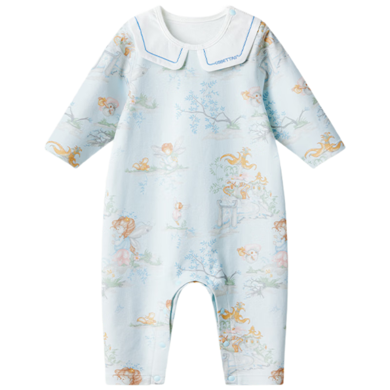 Beitaisi Children's Pajamas, Spring And Autumn Style, Trendy New Design, Boys And Girls One-Piece Sleepwear, Baby Pure Cotton Home Wear Set