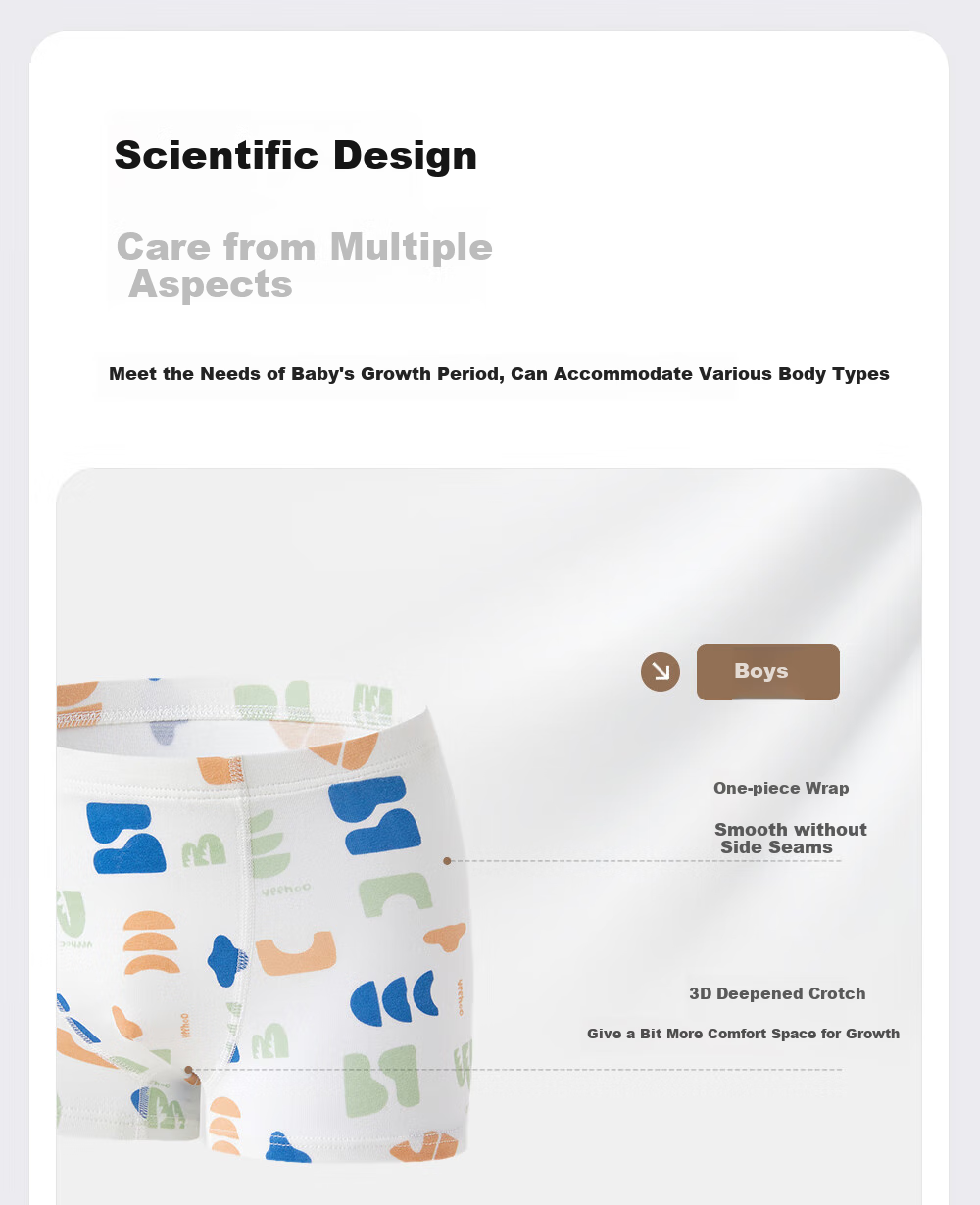 YEEHOO Children's Underwear Breathable 7A Antibacterial Baby Boxer Briefs Gift Set for Boys And Girls, Comfortable Shorts That Don't Pinch The PP 16
