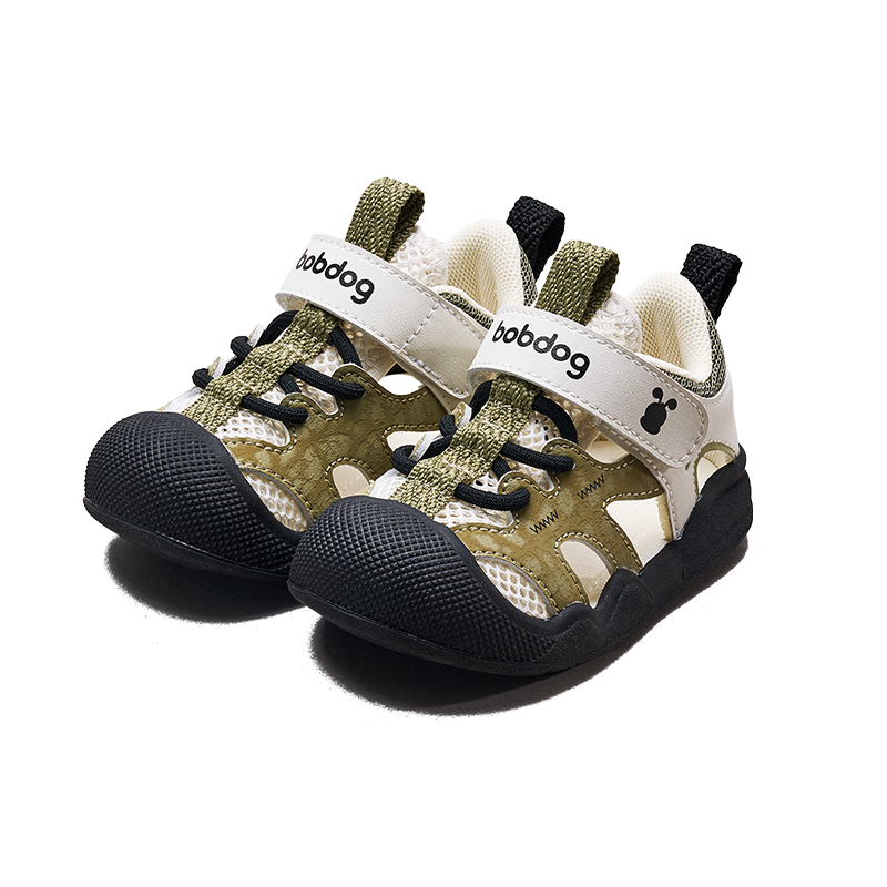 BOBDOG Children's Shoes, Baby Sandals, Toddler Walking Shoes, Infant Functional Shoes, Summer Style, Hollow Anti-Slip, Boys And Girls Children's Shoes, Forest Green, Size 25