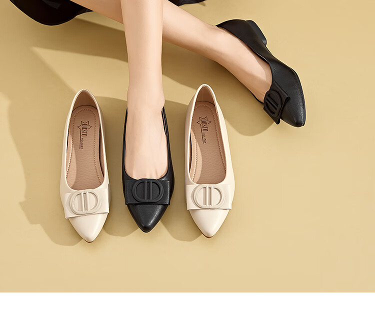 Dusto Pointed Toe Low-Cut Women's Flats, 2026 New Spring Style, Low Heel Flat Shoes, Loafers, Soft Sole, Commuter Women's Shoes 9