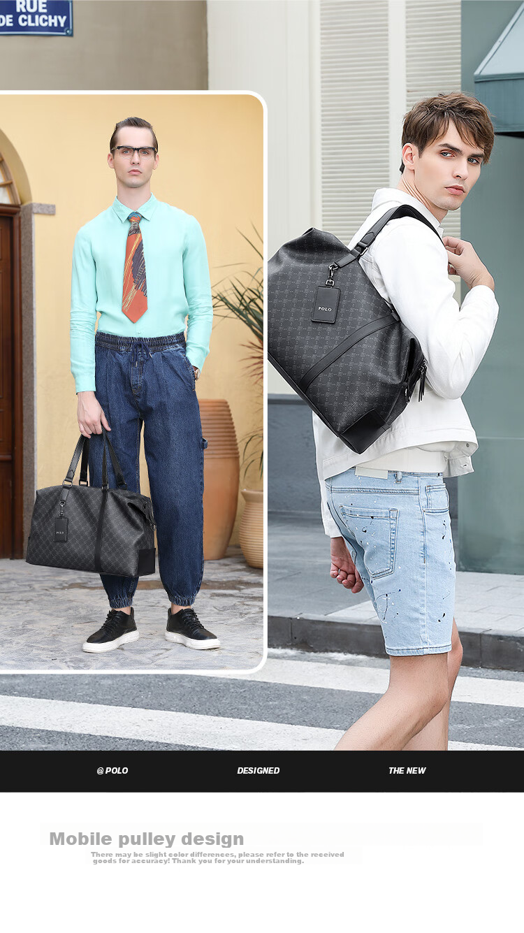 POLO Travel Bag, Men's Handbag, Shoe Compartment, Business Trip, Gym Bag, Sports Luggage Bag, Large Capacity Storage Bag 7