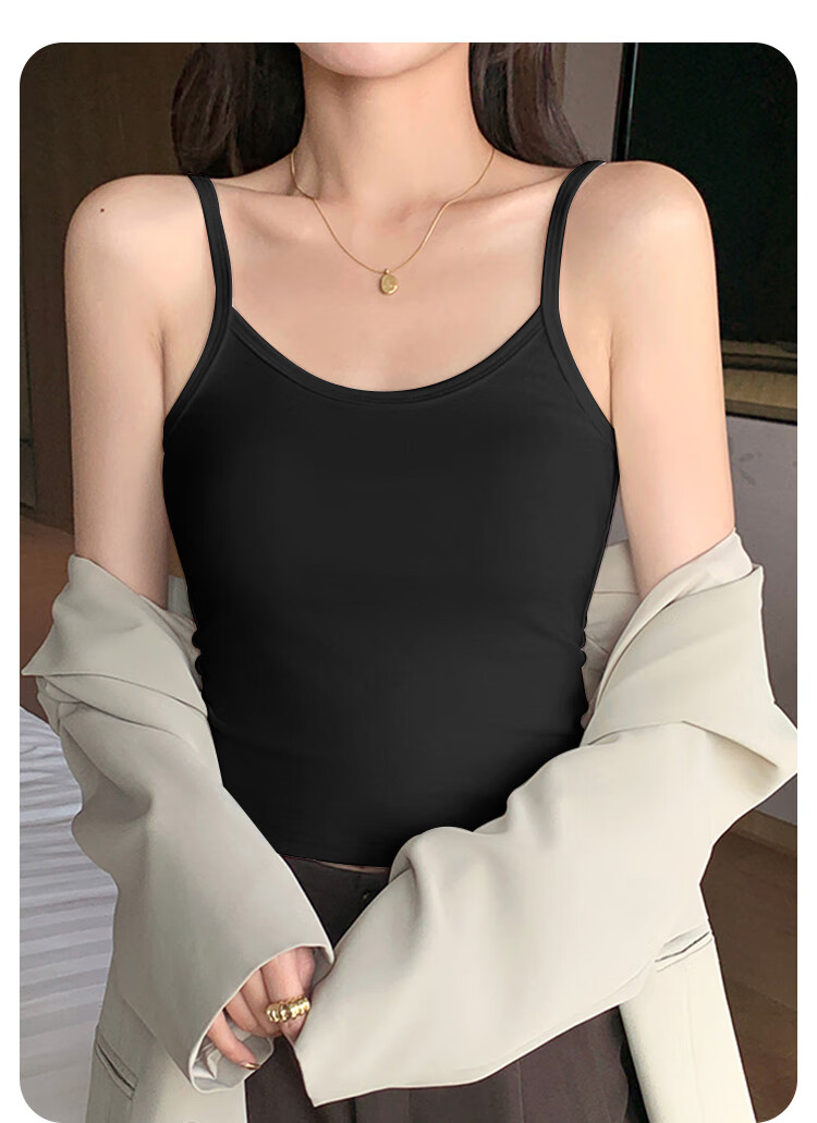 MiiOW Women's Camisole Tank Top with Removable Pads, No Bra Needed, Sleeveless Undershirt for Layering Or Outer Wear 2