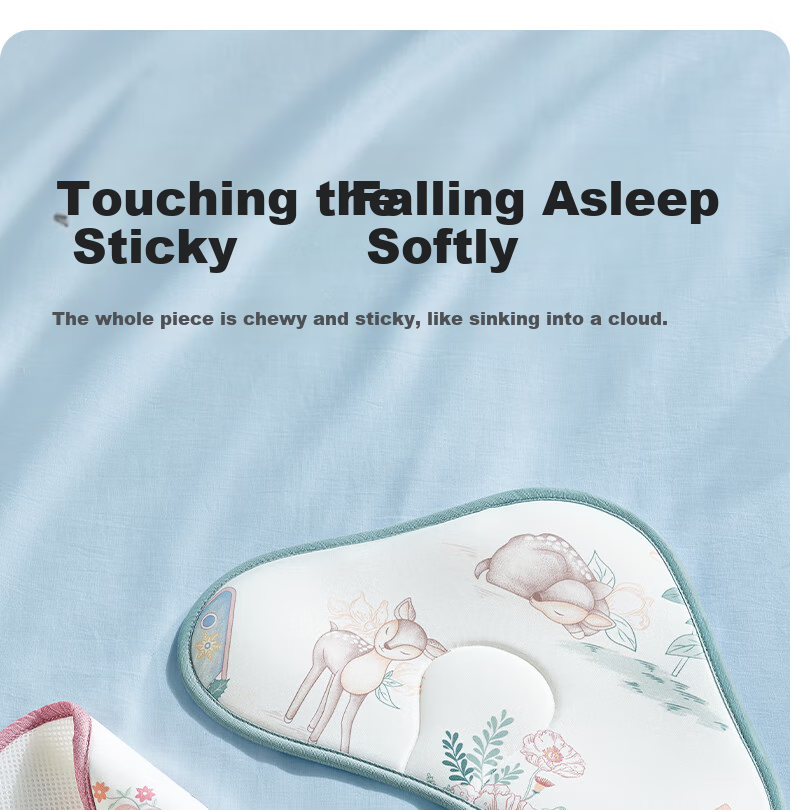 Betis Baby Pillow Summer Breathable Newborn 0-6 Months Ice Silk Cooling Pillow Children's Cloud Piece Pillow Yun Whale Fantasy 9