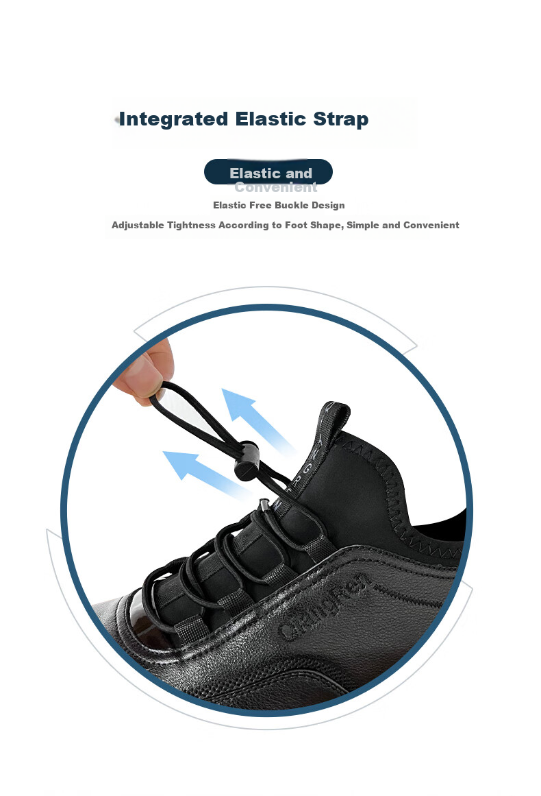 Qiangren Casual Shoes for Men, Top-Grain Leather, Extra Large Size Leather Shoes, Breathable Sports Oversized Men's Shoes, JD73097, Black, Size 45 7