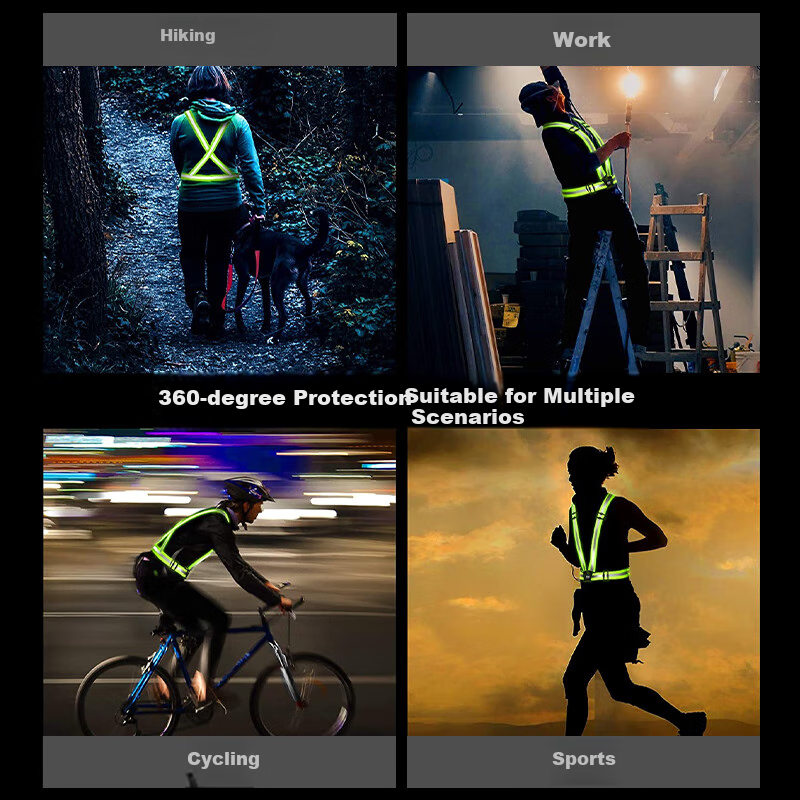 DANGJIAN Reflective Vest, Reflective Safety Belt for Running And Sports, Elastic Waistband, Sanitation Worker Vest, Work Uniform, Fluorescent Orange